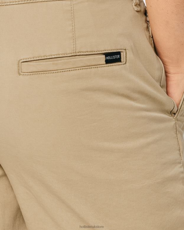 Bottoms Hollister Men Flat-Front Twill Shorts 9\\ 488201128 Light Khaki